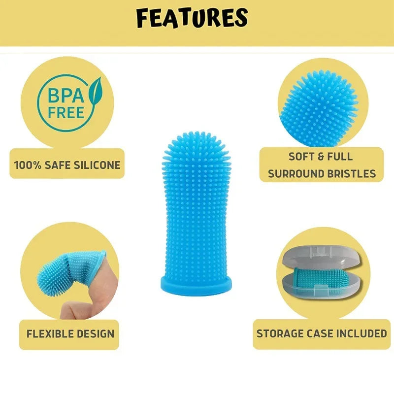 Pet Finger Toothbrush – 360° Silicone Dental Care for Dogs