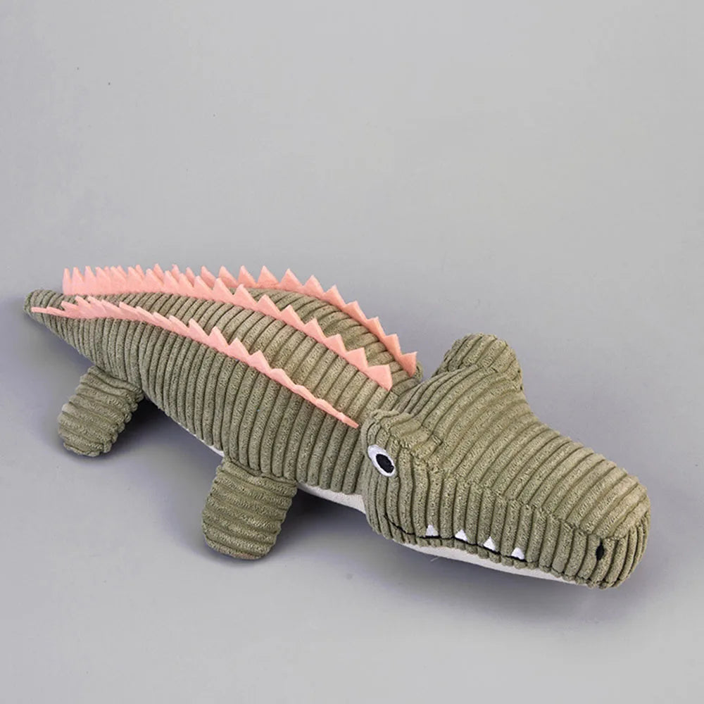 Crocodile Plush Dog Toy – Squeaky Dental Chew