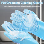 Pet Grooming Gloves for Dogs – Silicone Bathing & Hair Removal Massage Scrubber