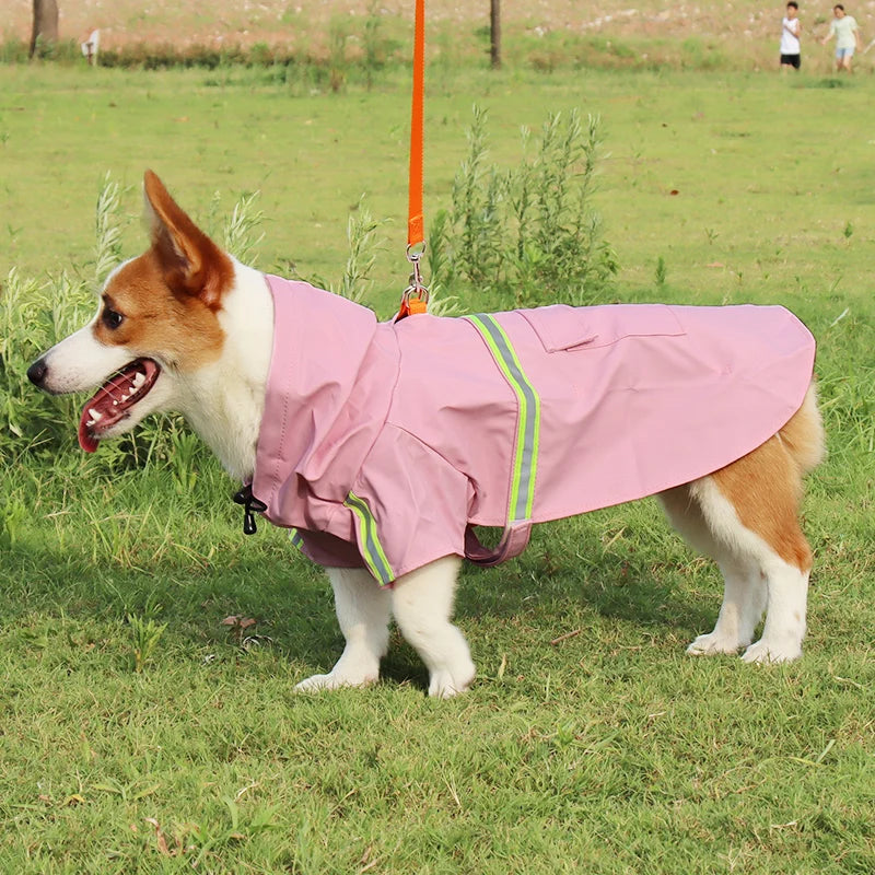 Hooded Dog Raincoat Cloak – Waterproof Reflective Jacket