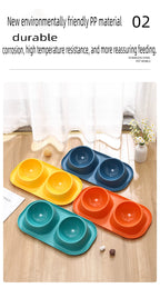 15° Tilted Double Dog Bowl – Stainless Steel Neck Protection Feeder