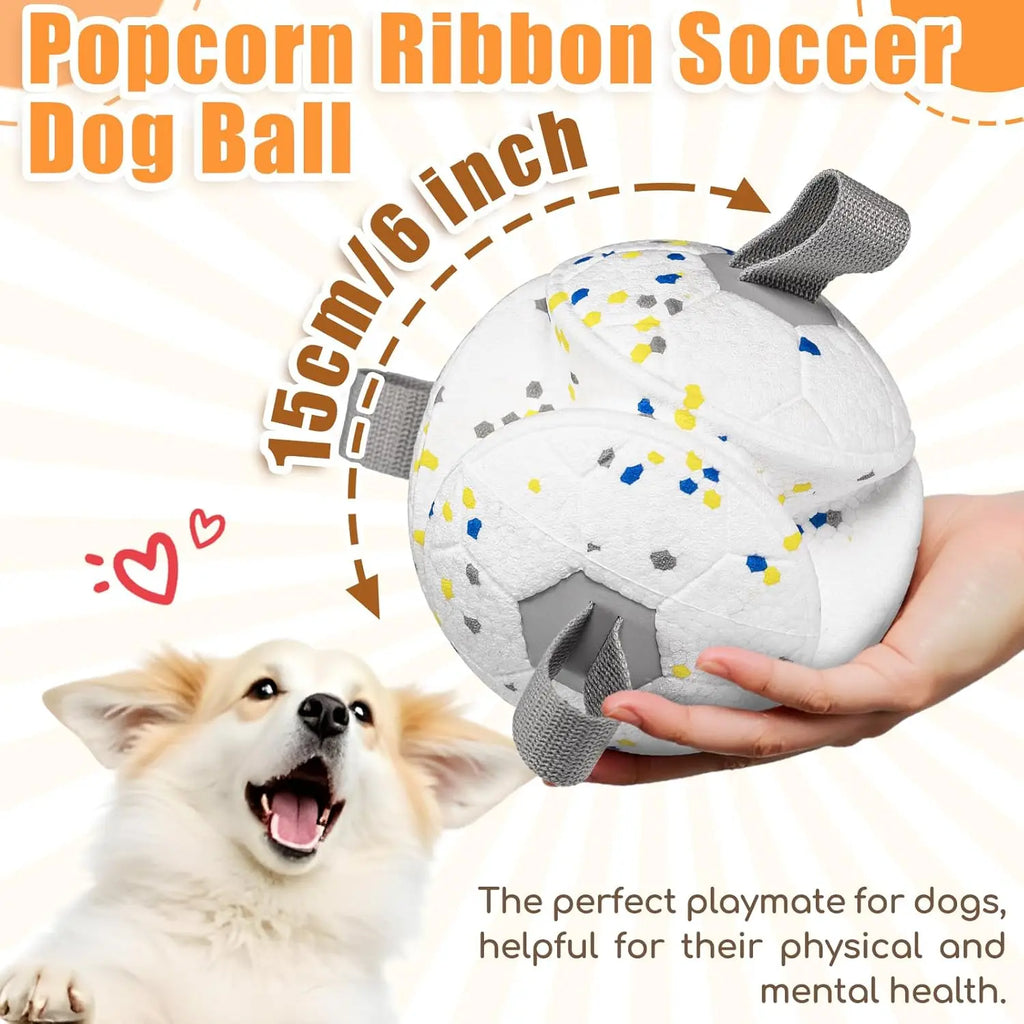 Dog Soccer Ball with Rope – Durable Fetch & Tug Toy