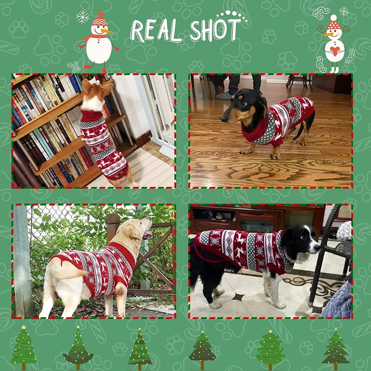 Christmas Dog Sweater – Red Wool Knit Holiday Pullover