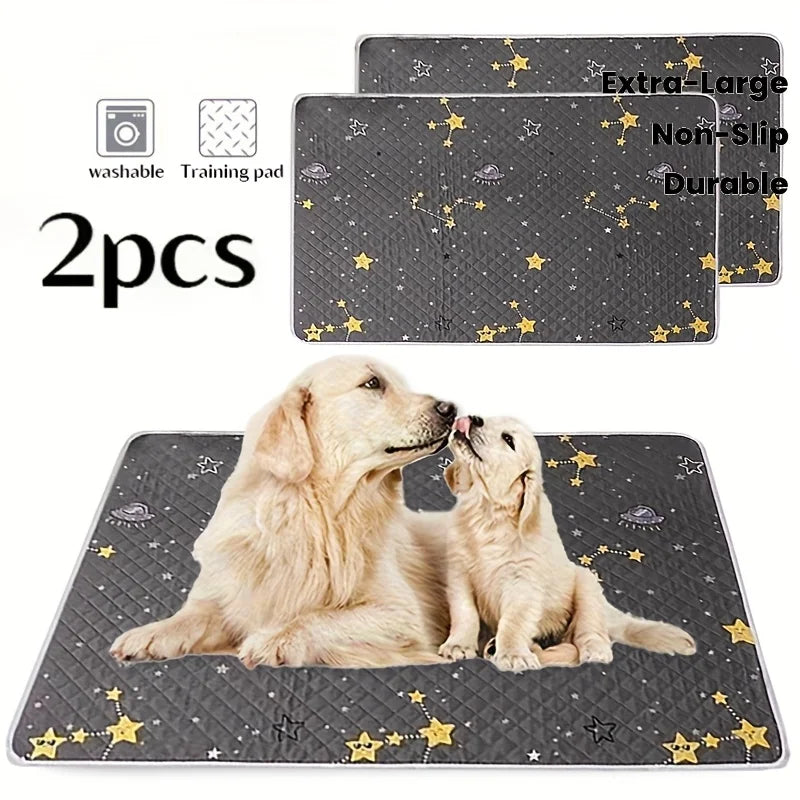 KEMORELA Reusable Dog Training Mats – 2PCS Washable Pet Toilet Pads for Floors & Car Seats