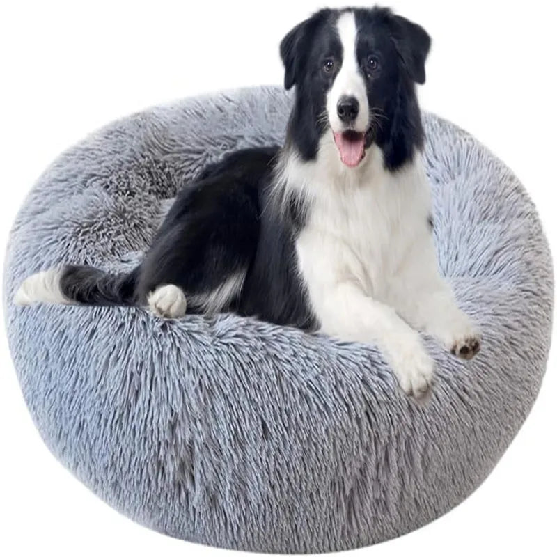 Pet Dog Bed Donut Cuddler – Ultra Soft Washable Round Dog Kennel, Winter Warm Sofa