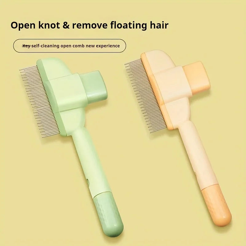 Dog Hair Knot Comb – Self Cleaning Floating Hair Removal Grooming Brush for Dogs