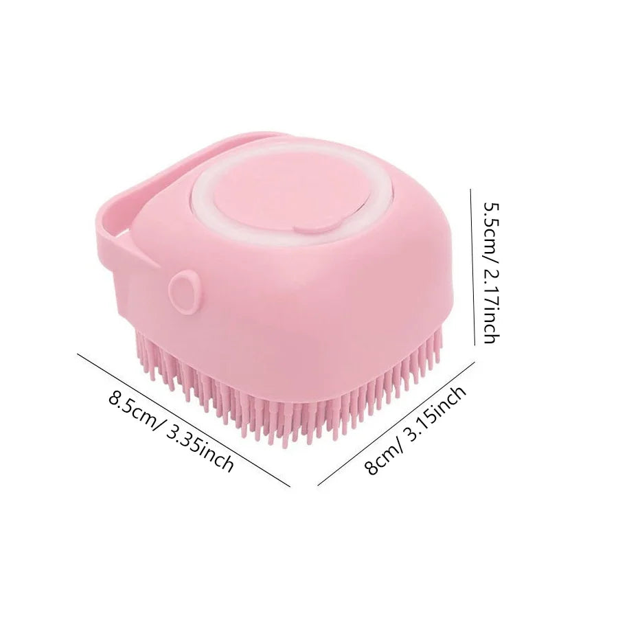 Silicone Pet Bath Brush for Dogs – 2-in-1 Grooming Massager & Shampoo Applicator