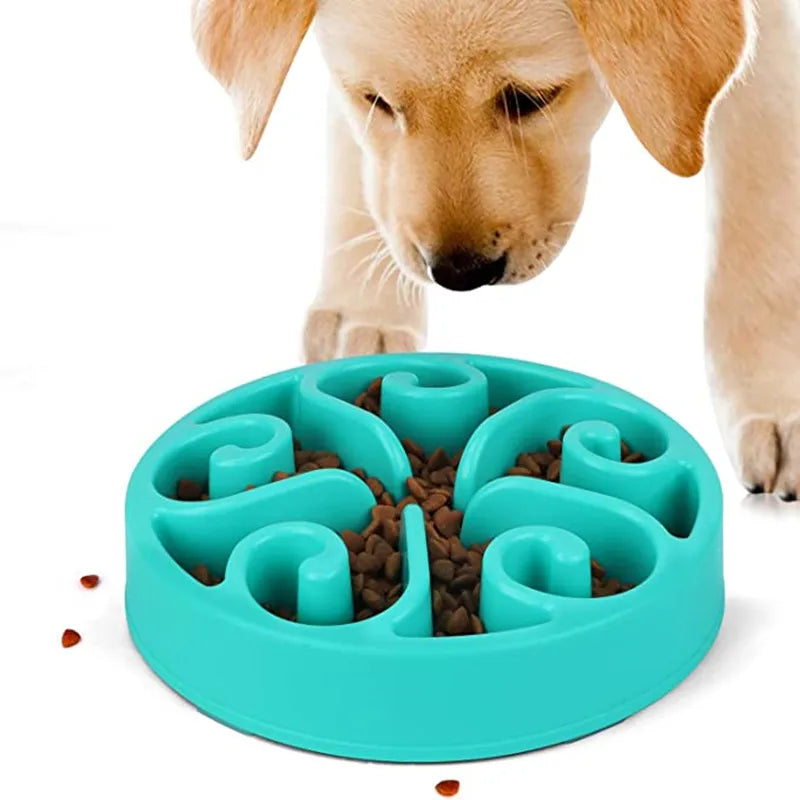 Interactive Slow Feeder Dog Bowl – Anti-Gulping Maze Dish