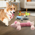 Plush Squeaky Dog Toys for All Sizes — Elephant, Duck & Pig Chew Toys