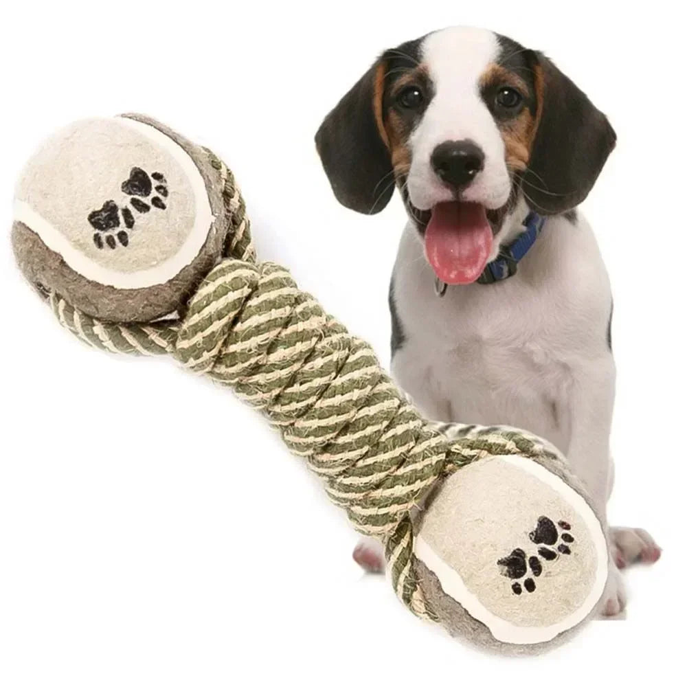 Cotton Rope Tennis Dumbbell Dog Toy