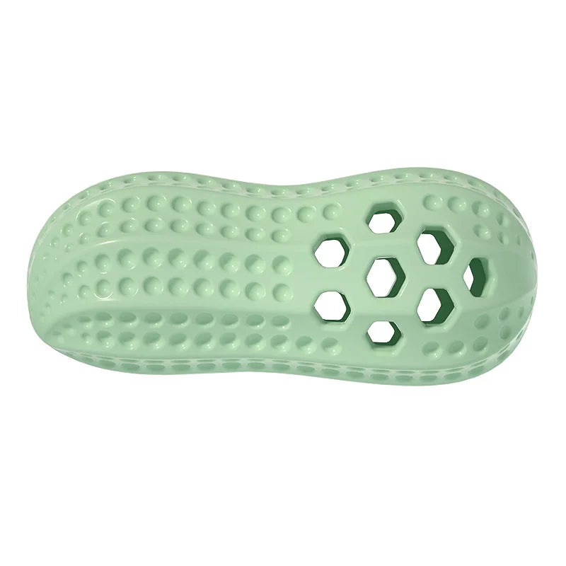 Peanut Shape TPR Dog Toy - Squeaky Bite Resistant & Treat Dispenser