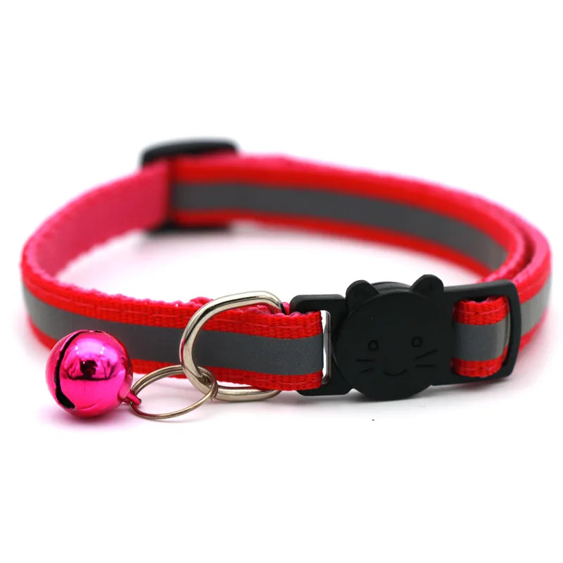 Mini Adjustable Dog Collar with Bell & Bow Tie – Reflective Small Puppy Collar