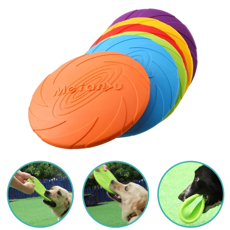 Silicone Flying Disc - Bite-Resistant Dog Training Toy for Fetch & Outdoor Play