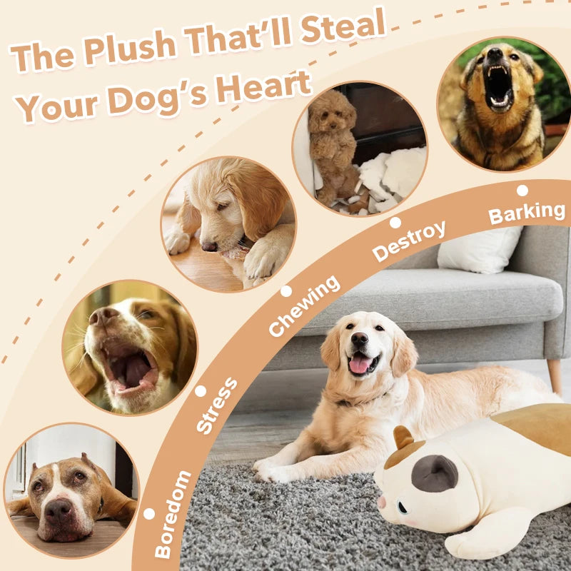 Heartbeat Plush Dog Toy Pillow – Anxiety Relief Comfort Companion