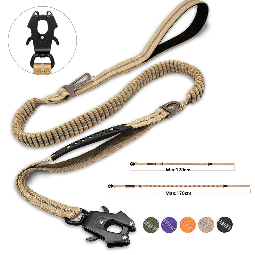Dog Tactical Leash – Bungee Shock Control