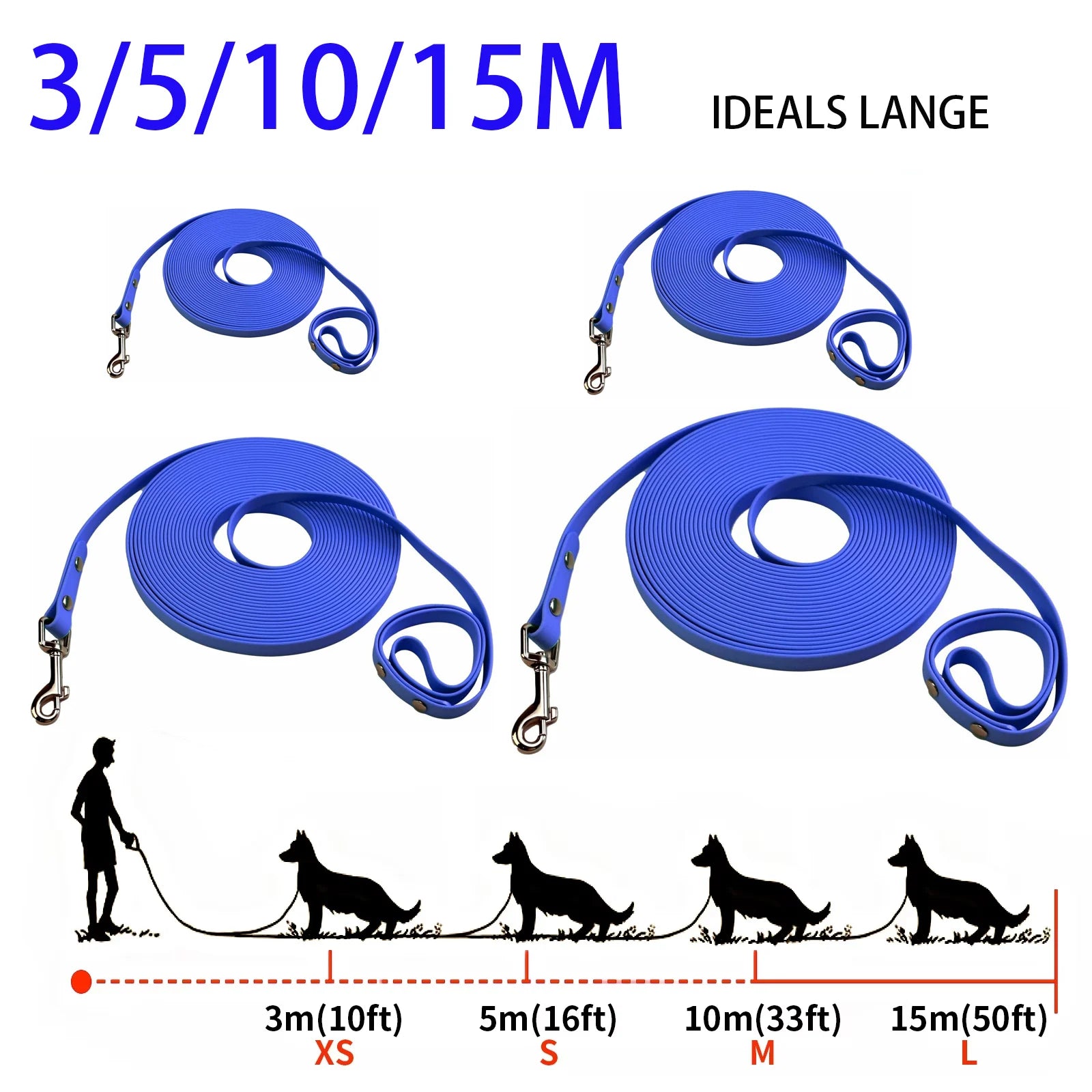 Long Dog Leash – Waterproof PVC Training Lead