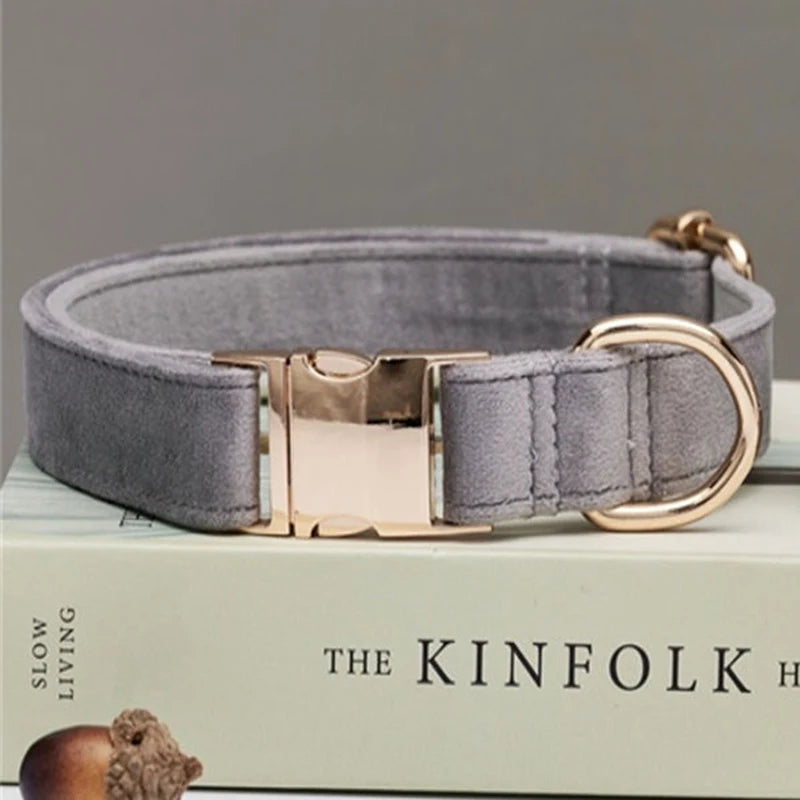 Personalized Dog Collar – Velvet Engraved Name Collar