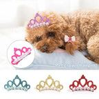 Small Dog Hair Clip Bow Faux Pearl Crown – 1 Pc Cute Pet Accessory