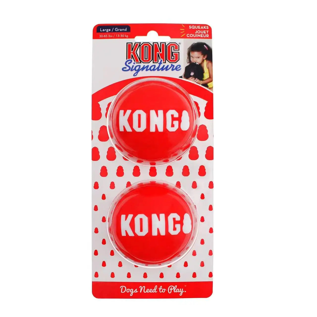 KONG Rubber Chew Ball – Treat Dispensing Dog Toy for Large Dogs