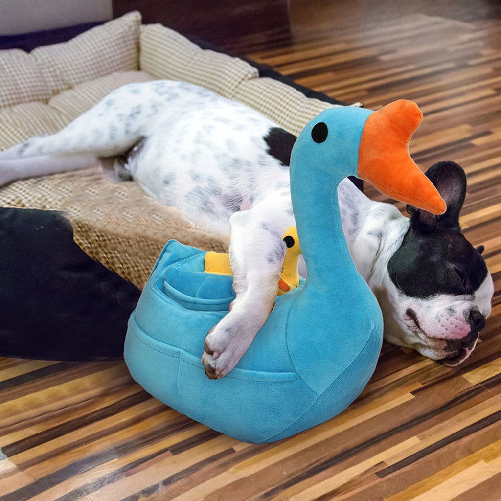 Goose Plush Dog Toy – Interactive Snuffle Puzzle