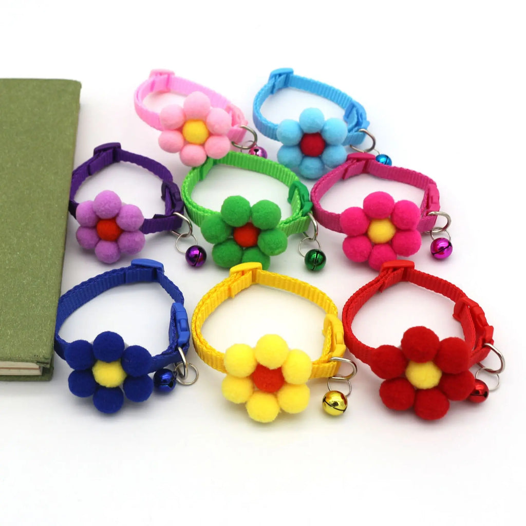 Moonbiffycn Cotton Bowknot Bell Collar for Small Dogs