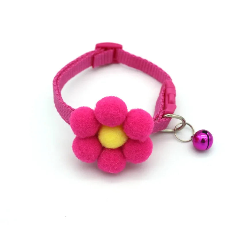 Moonbiffycn Cotton Bowknot Bell Collar for Small Dogs