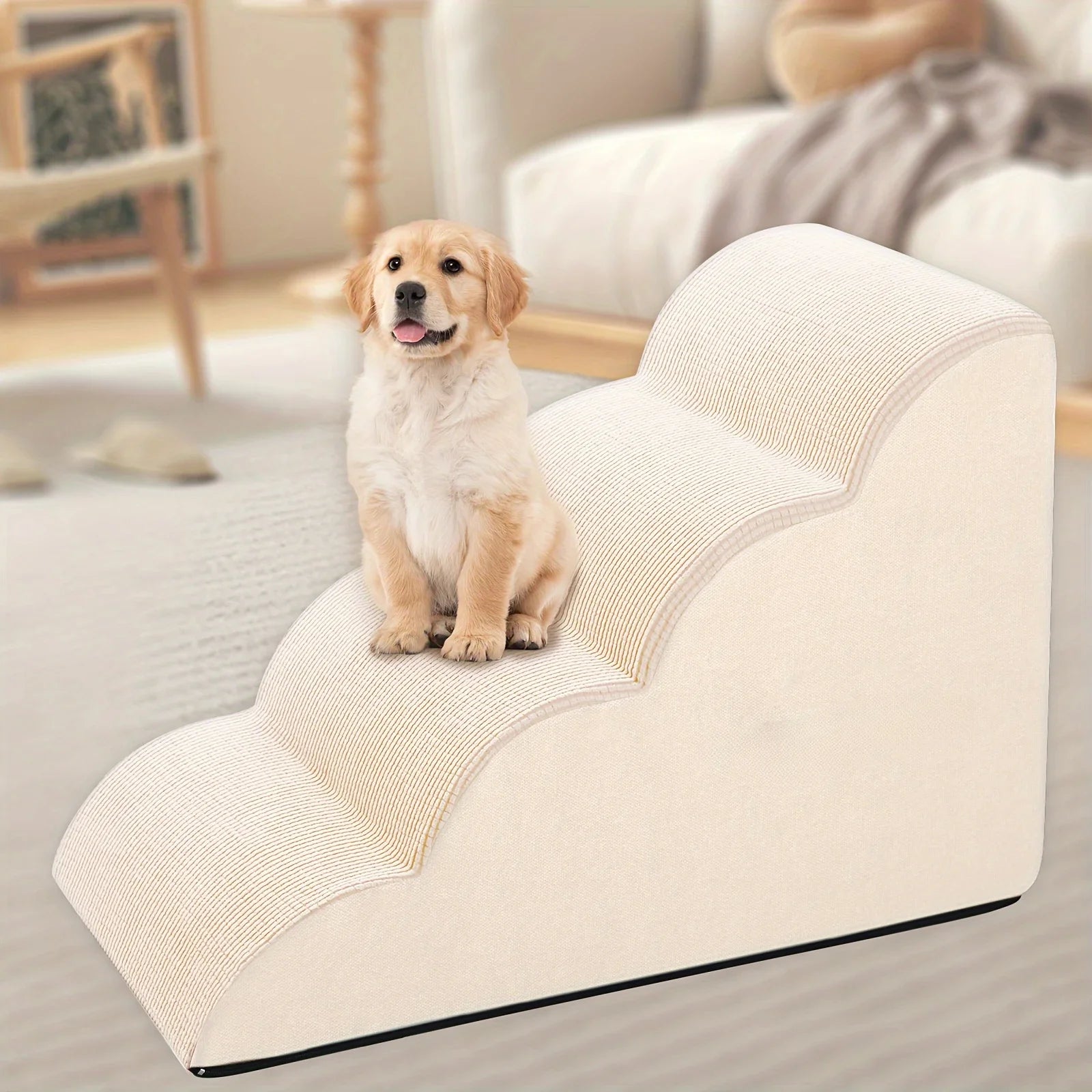 Orthopedic Dog Steps with Removable Cover – 2/3/4 Tier Non-Slip Pet Stairs for Bed & Sofa