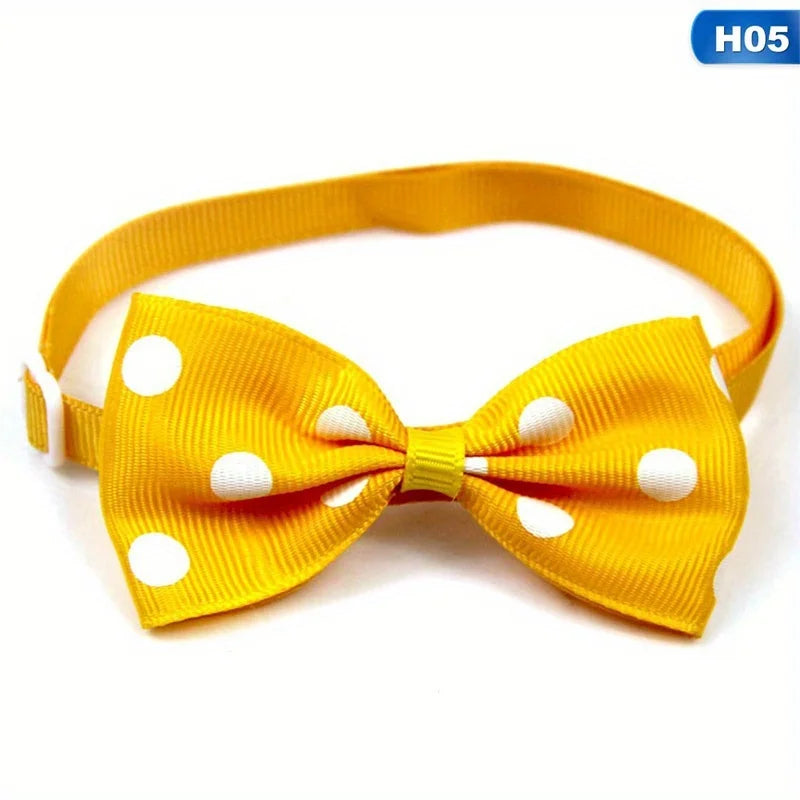 PetPals Polka Dot Bow Tie Collar for Dogs – Adjustable Black & White, Safe Fit