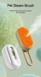 3-in-1 Electric Pet Hair Brush – Steam Spray, Massage & Hair Removal
