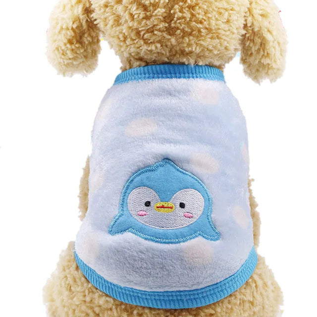 Doagk Dog Vest Coat – Warm Fleece Jacket for Small Dogs, 12 Cartoon Colors