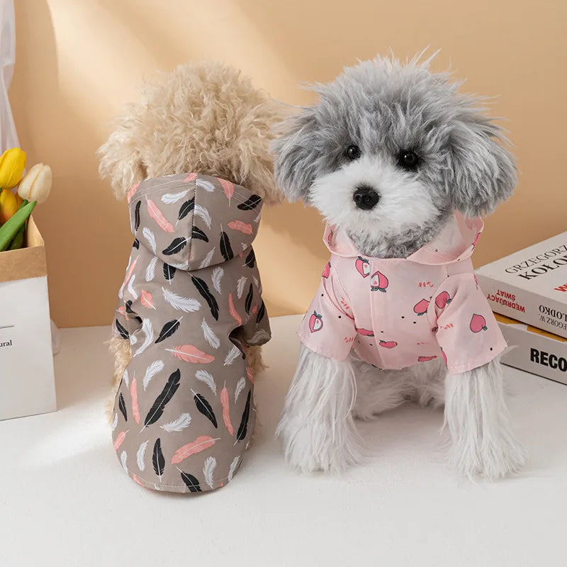 Waterproof Dog Raincoat – Lightweight Blue Polyester Jacket