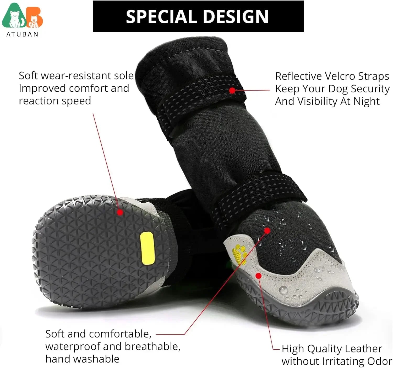 Dog Boots – Anti-Slip Waterproof Shoes