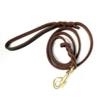 Dog Leather Leash – Braided Copper Hook