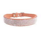 Crystal Rhinestone Dog Collar – Suede with Zinc Buckle