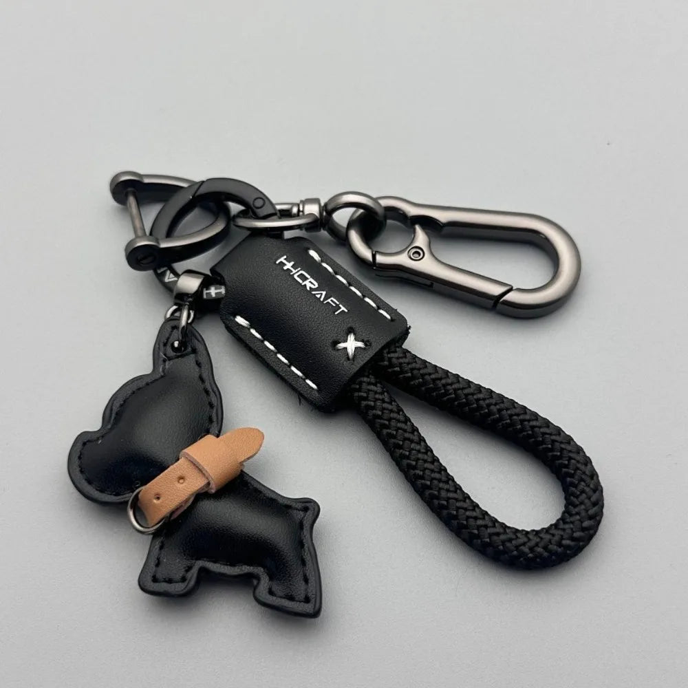 Leather Braided Rope Keychain – Anti-Loss Key Strap