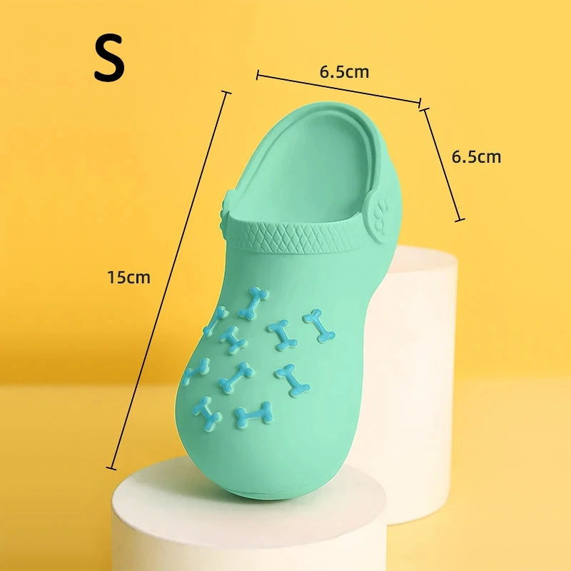 Squeaky Latex Dog Slipper Toy – Durable Chew & Teeth Cleaning Toy