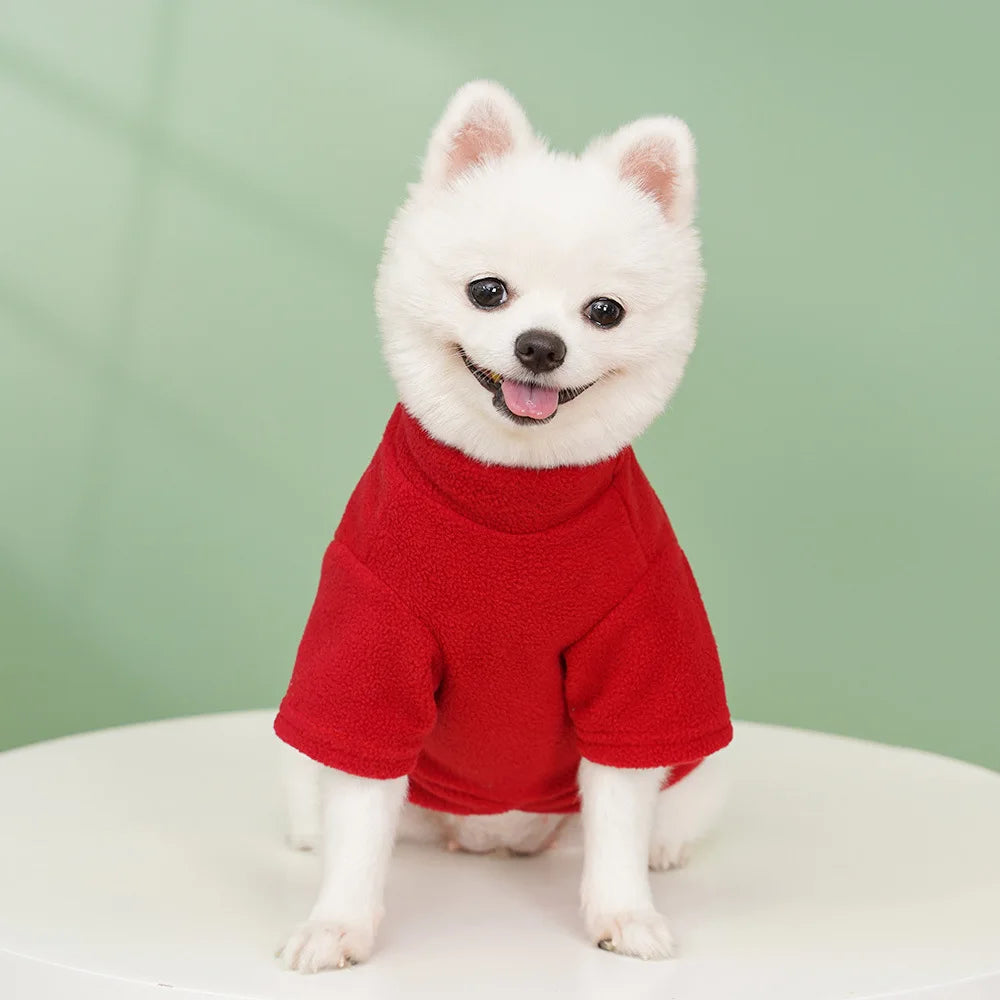 Winter Dog Hoodie – Warm Solid Color Sweatshirt for Small Dogs