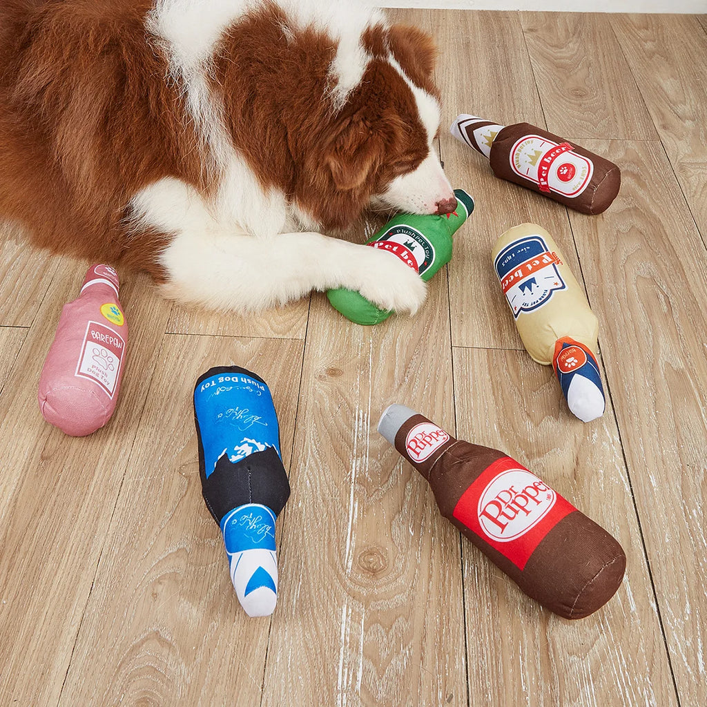 Wine Bottle Dog Toy – Crinkle Paper with Sound