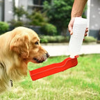 Squeeze-to-Fill Dog Travel Water Bottle – Built-In Drinking Bowl