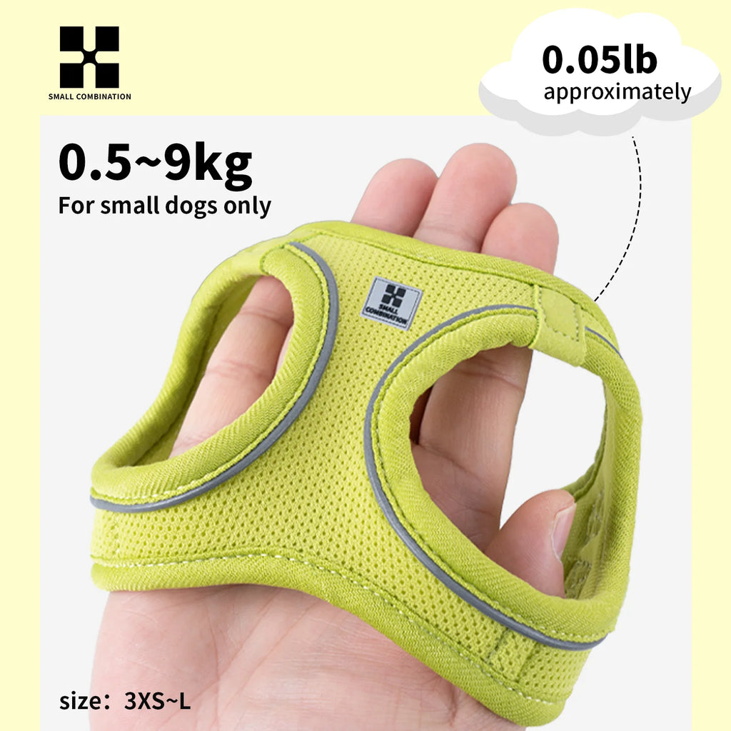 Dog Harness & Leash Set – Step-In Reflective Mesh Vest