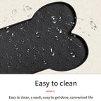 Silicone Dog Feeding Mat – Non-Slip Waterproof Pet Bowl Mat with Raised Edges, Washable