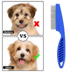 Moonbiffy Dog Grooming Flea Comb – Stainless Steel Hair Brush & Gentle Massage Tool