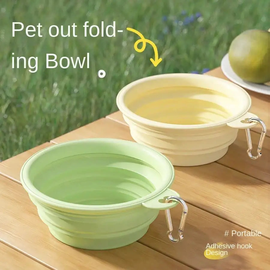 Collapsible Dog Travel Bowl – Portable Silicone Feeder with Carabiner (350ml)