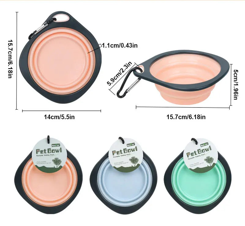 Collapsible Silicone Dog Travel Bowl – Portable Outdoor Feeding Dish