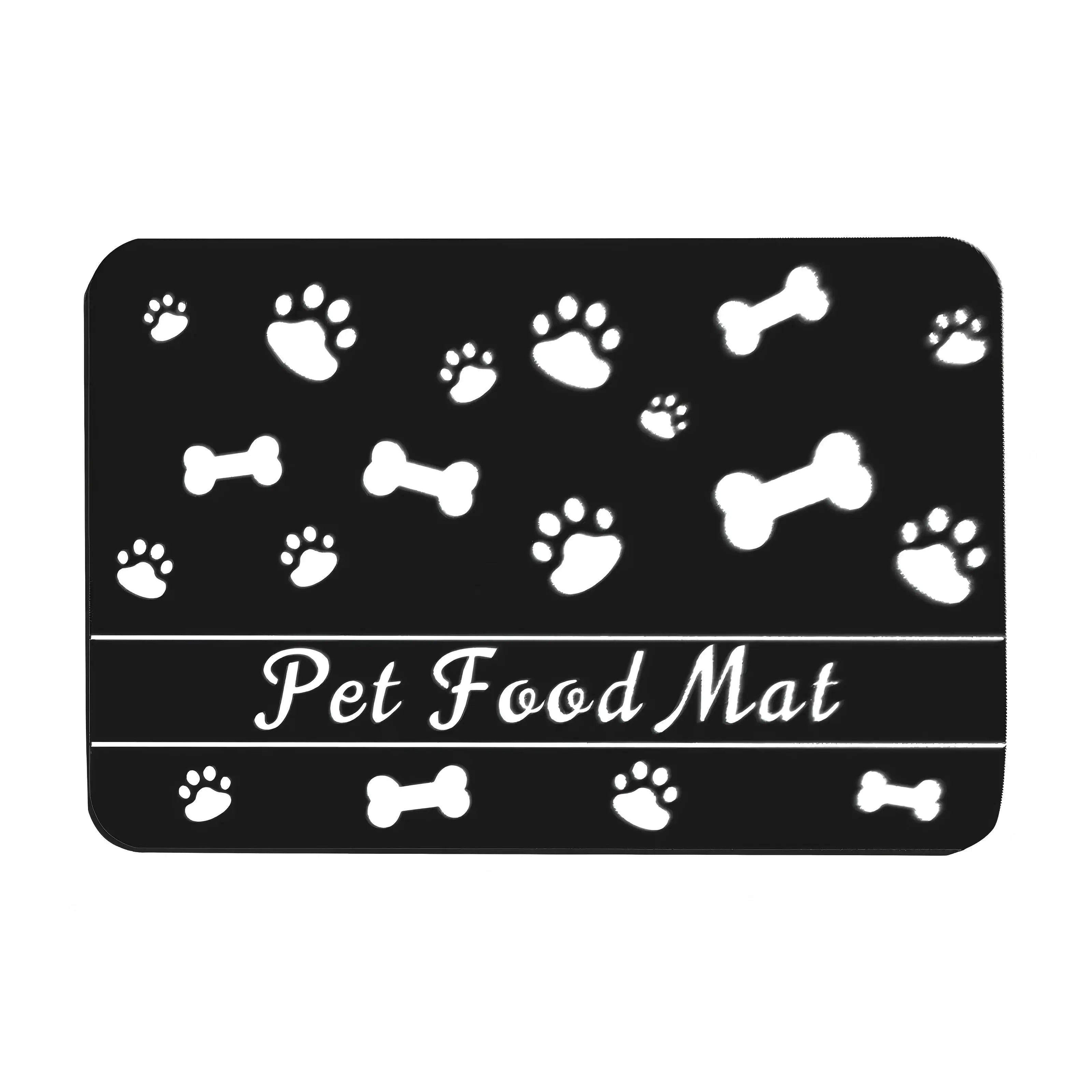 Pet Feeding Mat for Dogs – Waterproof Anti-Slip Food & Water Bowl Placemat, Quick-Dry Rubber Backing