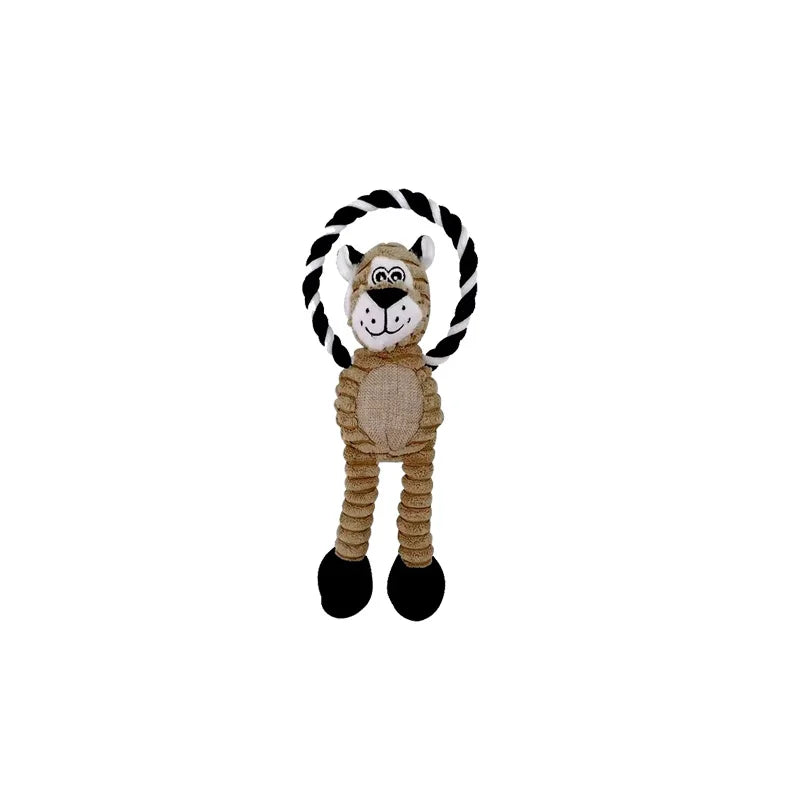 Lion, Elephant & Monkey Plush Squeaky Toys for Small to Medium Dogs – 28 cm