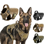 Large Tactical Dog Harness Vest – Padded Nylon Training Harness