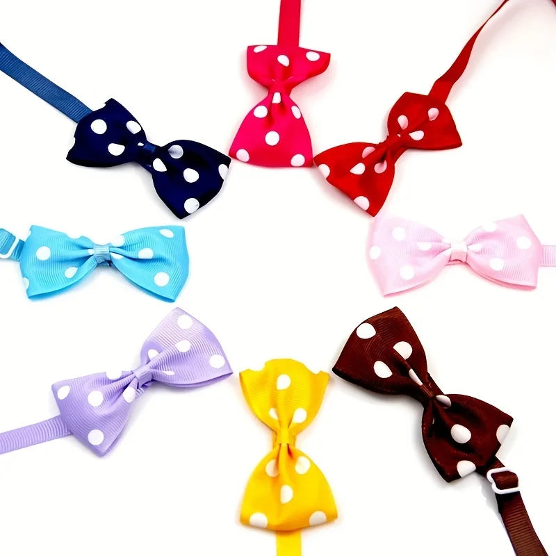 PetPals Polka Dot Bow Tie Collar for Dogs – Adjustable Black & White, Safe Fit