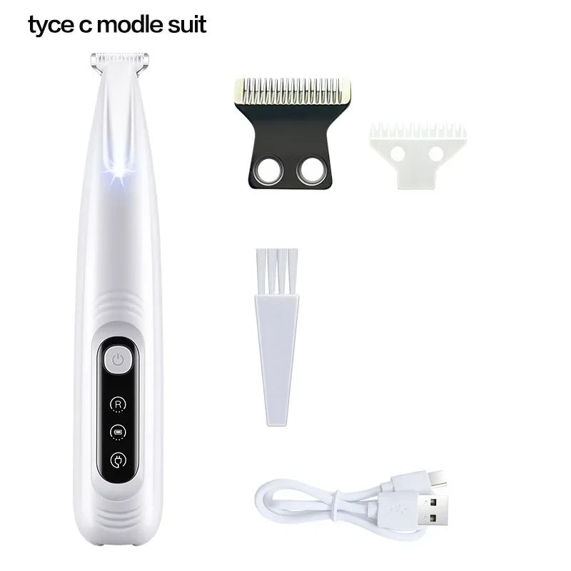 New Dog Paw Trimmer with LED Light – Waterproof, Low-Noise Grooming Tool