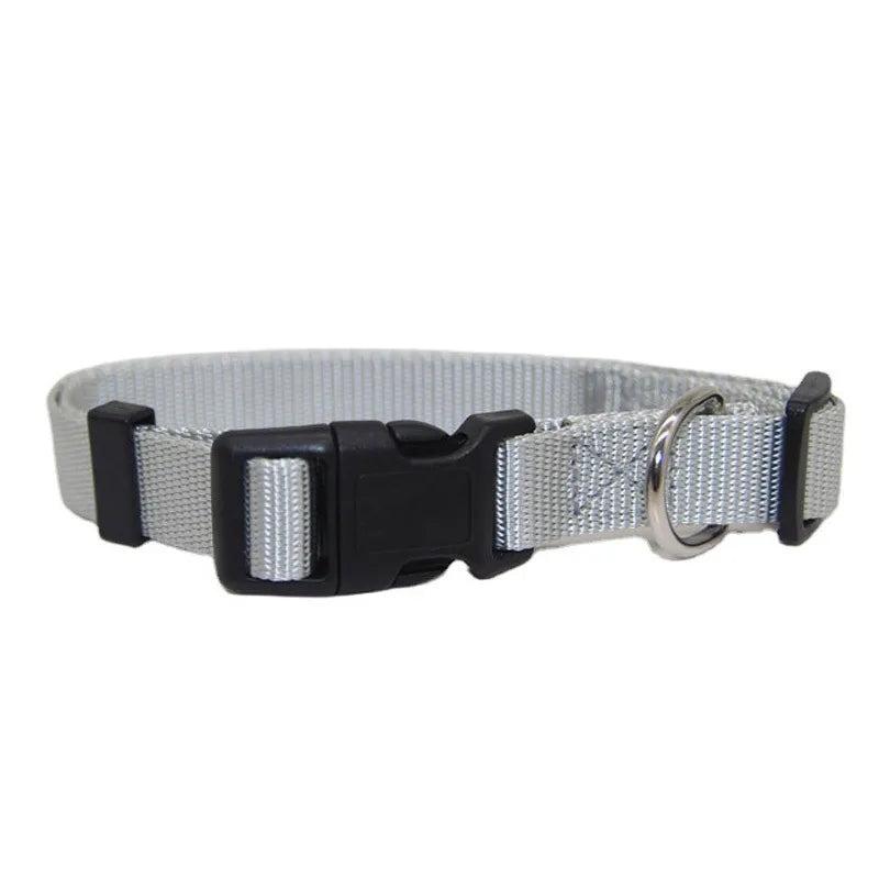 Solid Color Nylon Dog Collar – Adjustable Breakaway XS–XL